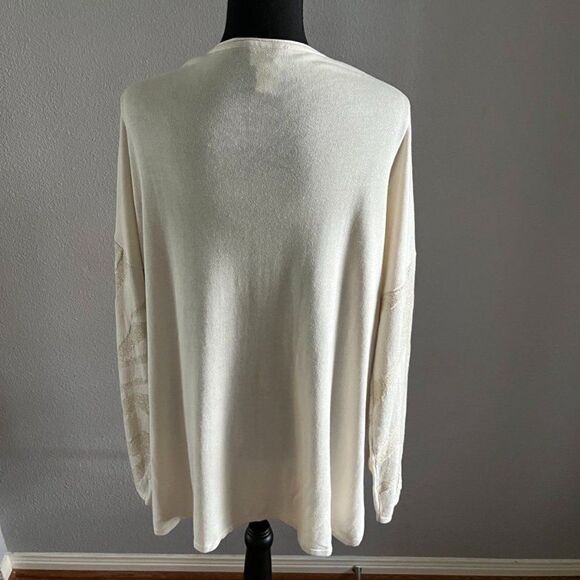 CHICO’S Sweater Chunky knit Sparkly Striped Top long sleeve size 3 - Picture 4 of 14